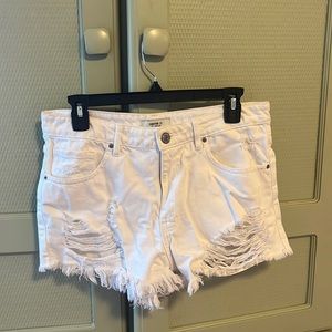 White jeans shorts